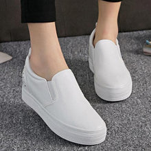 Rivet Metal Pure Color Korean Style Heel Increasing Platform Slip On Loafers