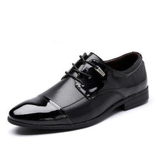 Big Size Men Color Match Ponited Toe Business Lace Up Flat Formal Shoes