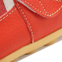 Big Size Hook Loop Pure Color Flat Ballet Soft Comfortable Leather Shoes