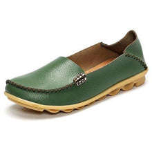 Big Size Soft Leather Pure Color Metal Slip On Comfortable Lazy Loafers