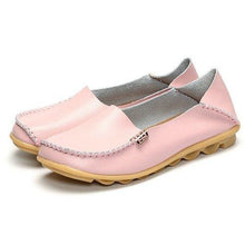 Big Size Soft Leather Pure Color Metal Slip On Comfortable Lazy Loafers