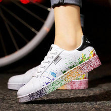 Big Size White Colorul Lace Up Casual Sport Running Sneakers