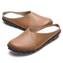 SOCOFY Big Size Pure Color Soft Sole Casual Open Heel Lazy Flat Shoes