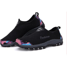 Big Size Mesh Color Blocking Breathable Slip On Casual Outdoor Shoes
