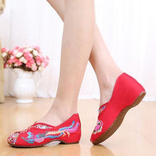 Phoenix Embroidered Old peking Vintage Flat Shoes