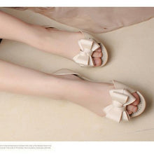 Jelly Butterfly Knot Peept Toe Slip On Casual Flat Beach Shoes