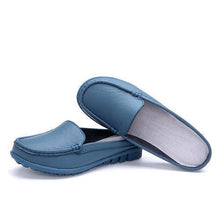 Big Size Pure Color Backless Soft Leather Slip On Casual Shoes