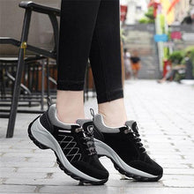 Color Blocking Leather Lace Up Sport Platform Trainers