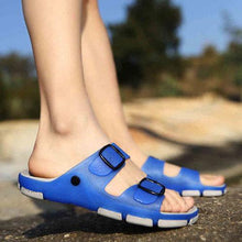 Big Size Double Buckle Color Match Slippers Comfortable Slip