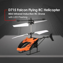 D715 Flying Mini Infrared Induction RC Helicopter Drone Remote Control Aircraft with LED Flashing light for Kids Toys Gift