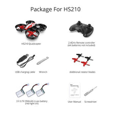 [EU USA Stock] Holy Stone HS210 Mini RC Drone One Key Return 3*220mAh Mini Drone Batteries Headless Mode 3D Flip VS JJRC H36