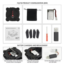 FQ17W Mini Quadcopter Helicopter 6-Axis Gyro 2.4GHz 4CH Camera WiFi FPV Foldable Pocketable Drone High Hold RC Quadcopter HWD30