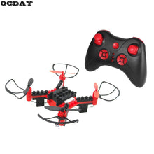 RC Helicopter DIY Mini Drone Building Blocks 2.4G 4CH Mini Drones 3D DIY Bricks Creative Quadcopter Assembling Educational Toy