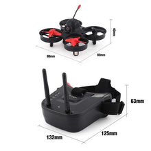 5.8G 40CH FPV Camera Mini RC Racing Drone Quadcopter Aircraft with 3in Headset Auto-searching Goggles Receiver Monitor