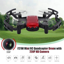 F21W Mini Pocket FPV RC Quadcopter Drone with 0.3MP/720P Wifi Camera Real-time Altitude Hold Headless Mode One Key Return fz