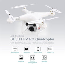 SH5H 2.4G FPV Drone RC Quadcopter with 3 Batteries 1080P Wide Angle Wifi HD Camera Live Video Altitude Hold Headless Mode