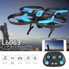 L6063 4CH RC Drone Quadcopter Altitude Hold with 720P Wide Angle Camera One Key Return Speed Control Anti-carsh Headless Mode